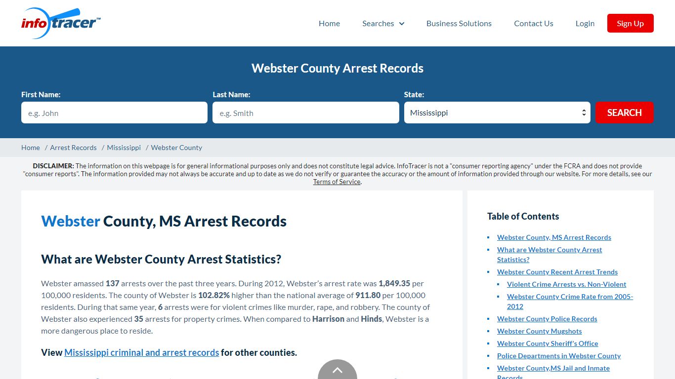 Webster County, MS Arrests, Mugshots & Jail Records - InfoTracer